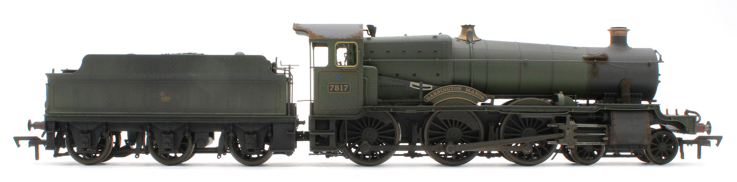 4S-001-013W Garsington Manor BR Lined Green Late Crest 78xx Manor Class 4-6-0 Steam Locomotive No.7817 - Heavy Weathered