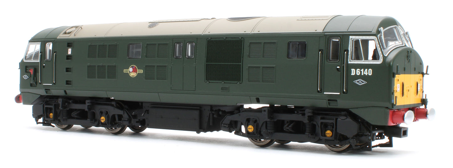 4D-025-005D Class 21 D6140 BR Green (SYP With Tablet Catcher) Diesel Locomotive - DCC Fitted