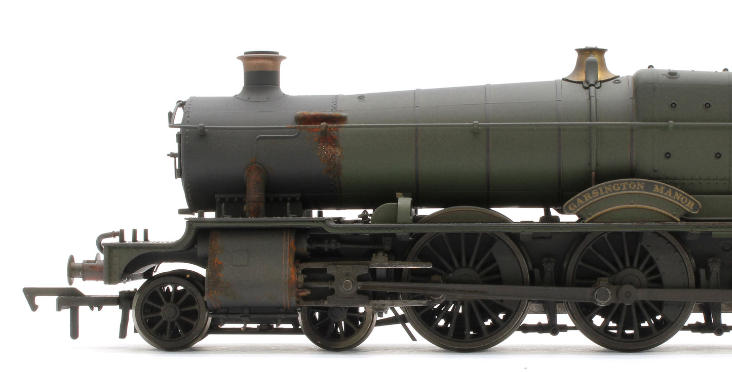 4S-001-013W Garsington Manor BR Lined Green Late Crest 78xx Manor Class 4-6-0 Steam Locomotive No.7817 - Heavy Weathered
