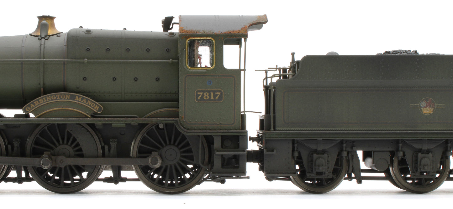 4S-001-013W Garsington Manor BR Lined Green Late Crest 78xx Manor Class 4-6-0 Steam Locomotive No.7817 - Heavy Weathered