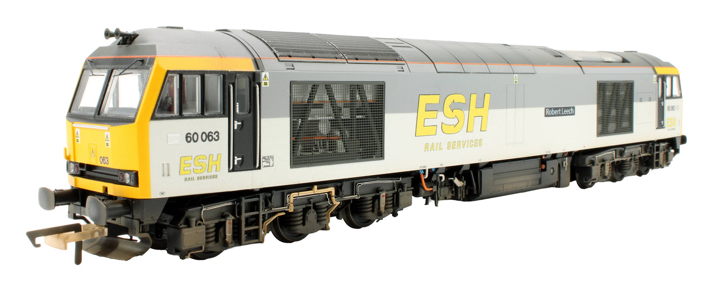 Bespoke Weathered Class 60 60063 'Robert Leech' ESH Rail Services Grey Diesel Locomotive - Expert Rails Bespoke Re-livery