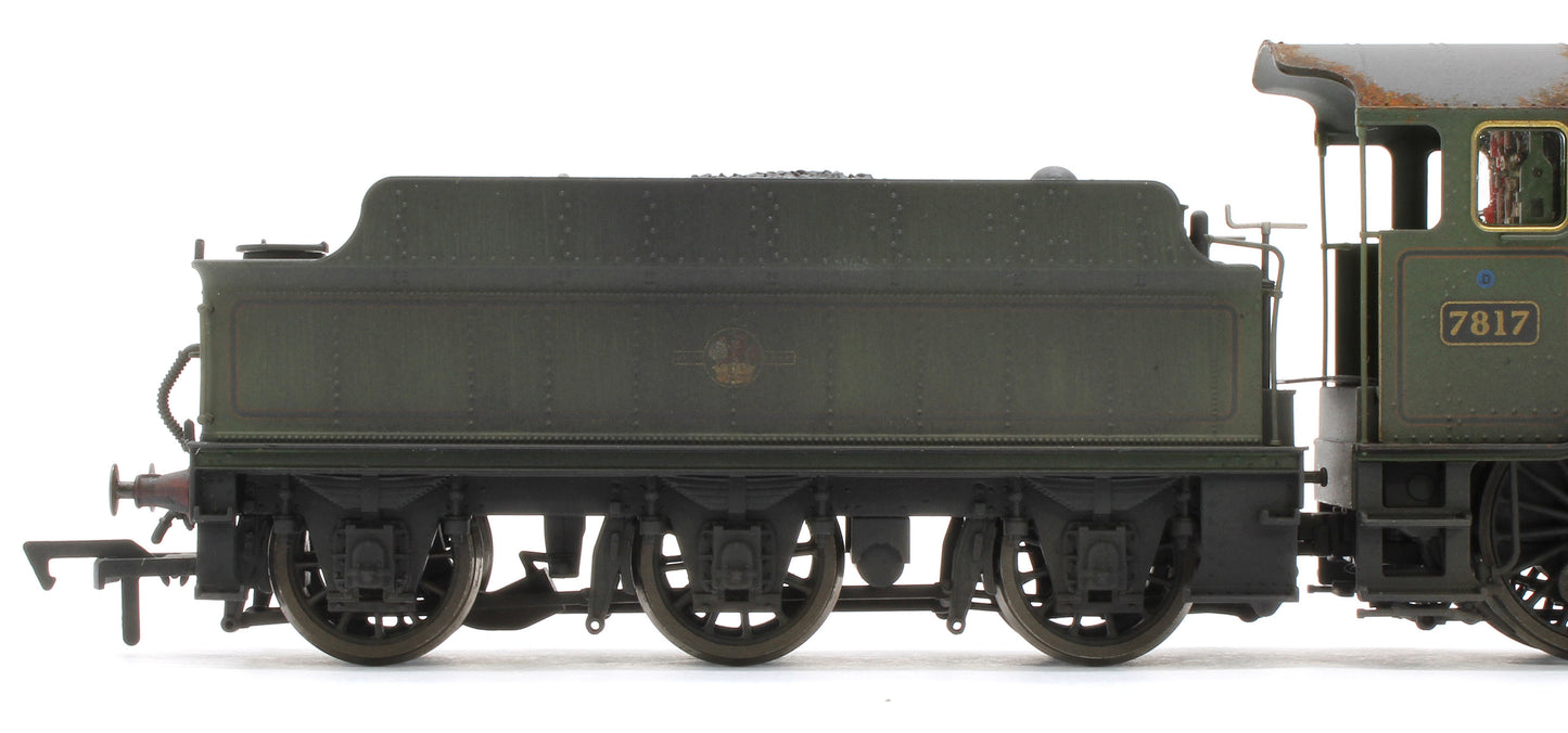 4S-001-013W Garsington Manor BR Lined Green Late Crest 78xx Manor Class 4-6-0 Steam Locomotive No.7817 - Heavy Weathered