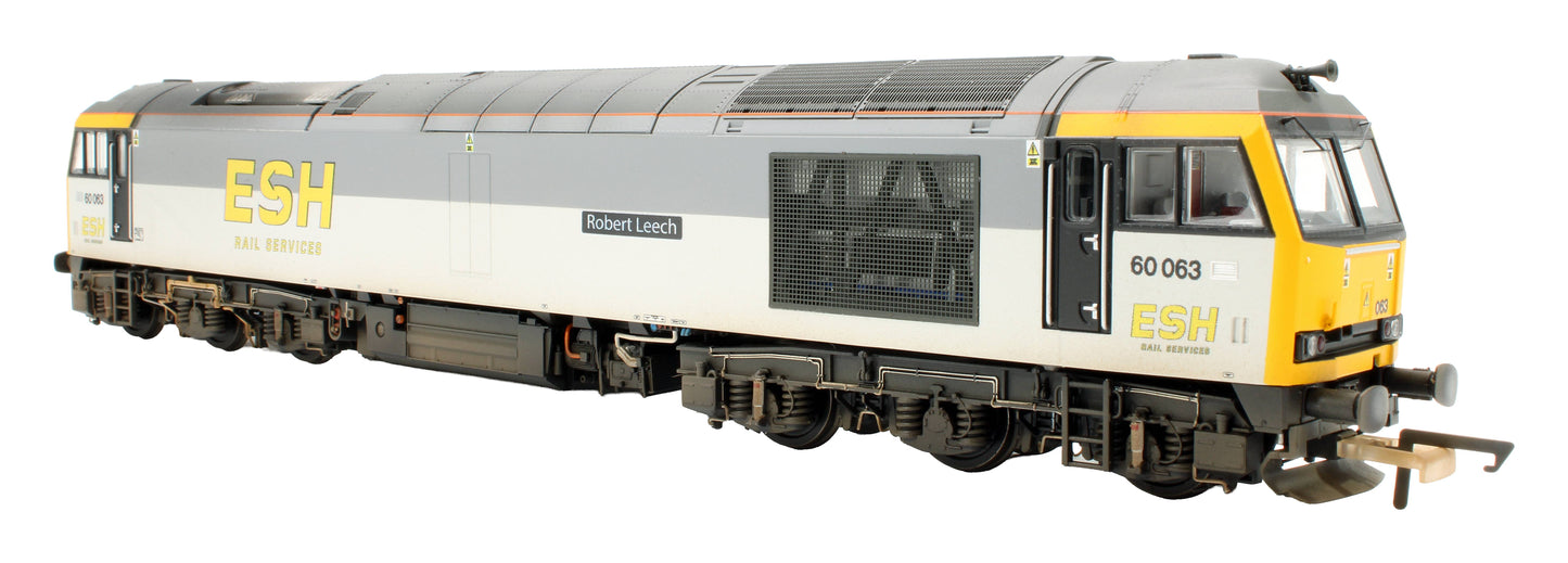 Bespoke Weathered Class 60 60063 'Robert Leech' ESH Rail Services Grey Diesel Locomotive - Expert Rails Bespoke Re-livery