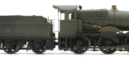 4S-001-013W Garsington Manor BR Lined Green Late Crest 78xx Manor Class 4-6-0 Steam Locomotive No.7817 - Heavy Weathered