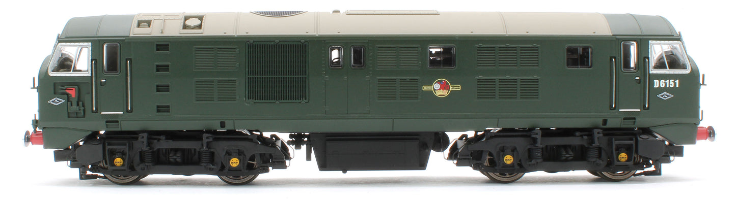 4D-025-006S Class 21 D6151 BR Green (With Tablet Catcher) Diesel Locomotive - DCC Sound