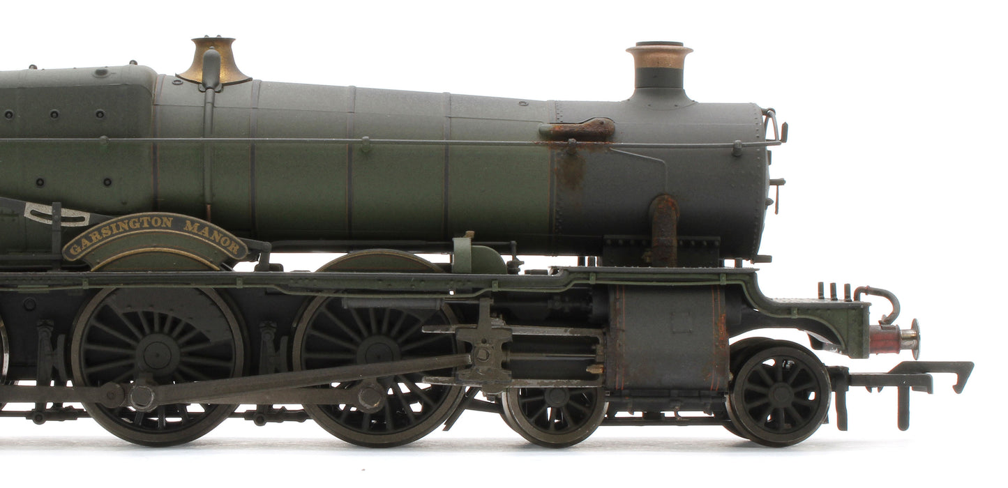4S-001-013W Garsington Manor BR Lined Green Late Crest 78xx Manor Class 4-6-0 Steam Locomotive No.7817 - Heavy Weathered