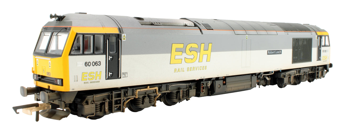 Bespoke Weathered Class 60 60063 'Robert Leech' ESH Rail Services Grey Diesel Locomotive - Expert Rails Bespoke Re-livery