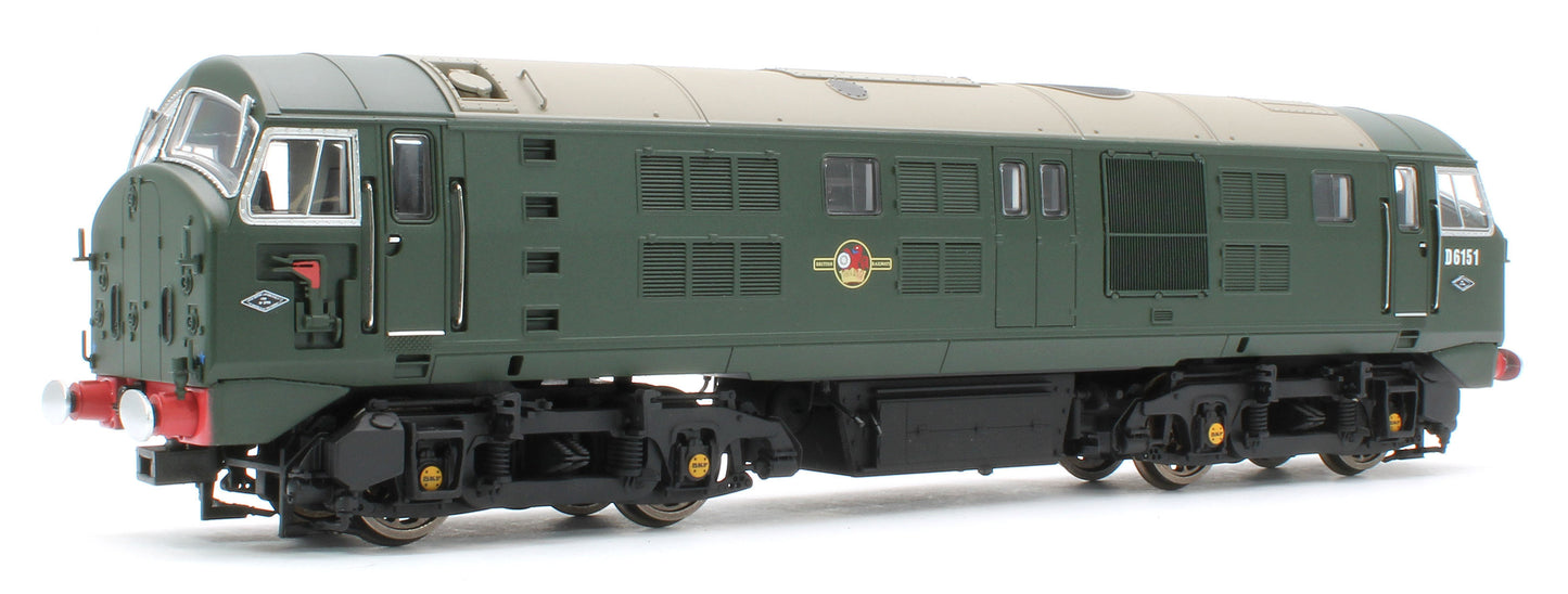 4D-025-006S Class 21 D6151 BR Green (With Tablet Catcher) Diesel Locomotive - DCC Sound
