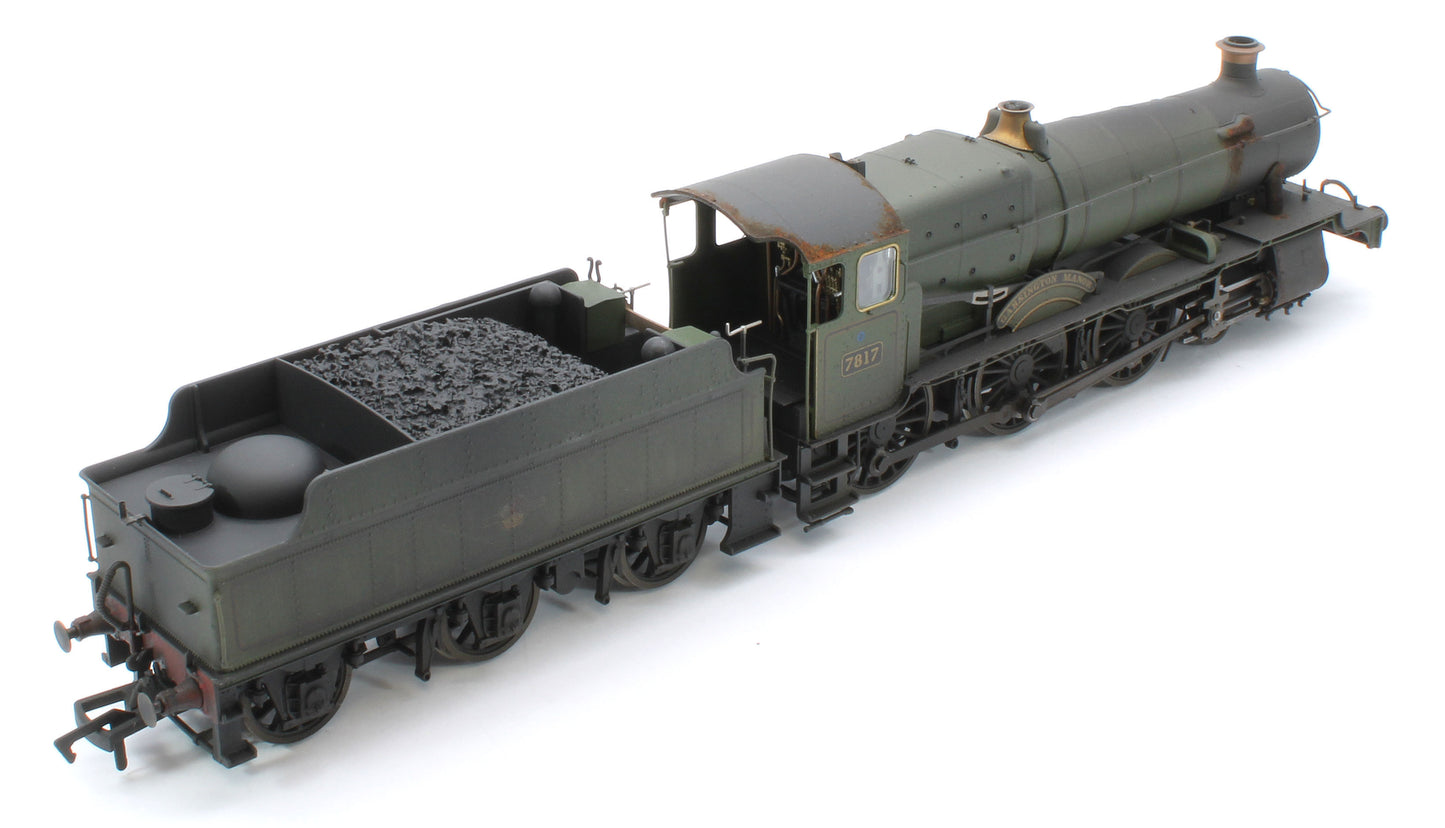 4S-001-013W Garsington Manor BR Lined Green Late Crest 78xx Manor Class 4-6-0 Steam Locomotive No.7817 - Heavy Weathered