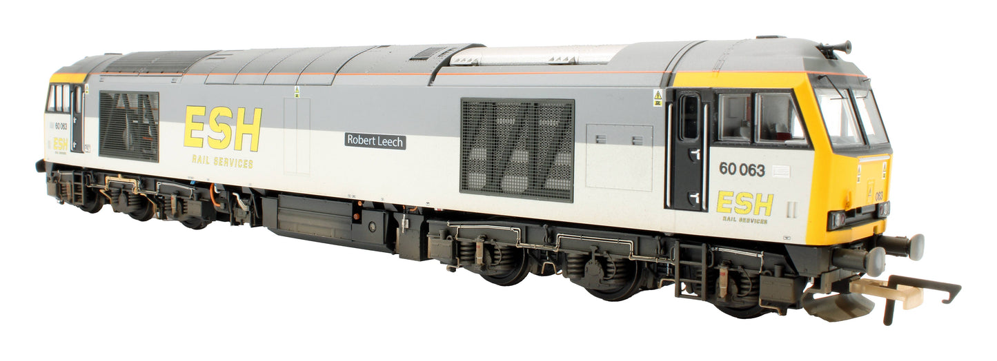 Bespoke Weathered Class 60 60063 'Robert Leech' ESH Rail Services Grey Diesel Locomotive - Expert Rails Bespoke Re-livery
