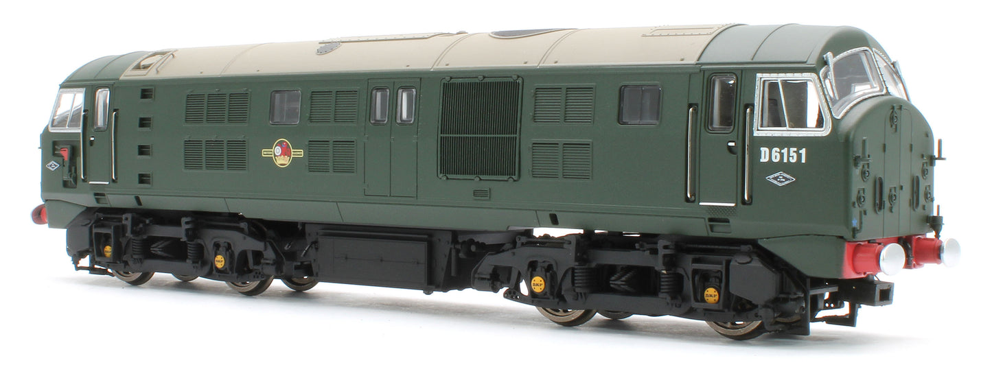 4D-025-006S Class 21 D6151 BR Green (With Tablet Catcher) Diesel Locomotive - DCC Sound
