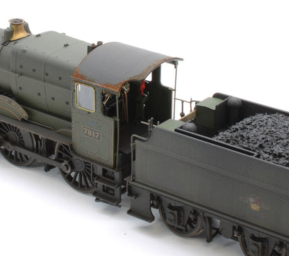 4S-001-013W Garsington Manor BR Lined Green Late Crest 78xx Manor Class 4-6-0 Steam Locomotive No.7817 - Heavy Weathered