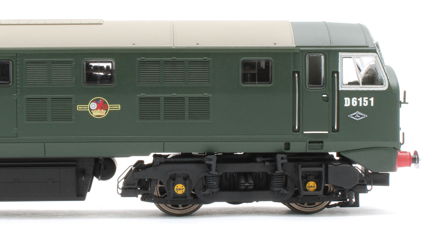 4D-025-006S Class 21 D6151 BR Green (With Tablet Catcher) Diesel Locomotive - DCC Sound