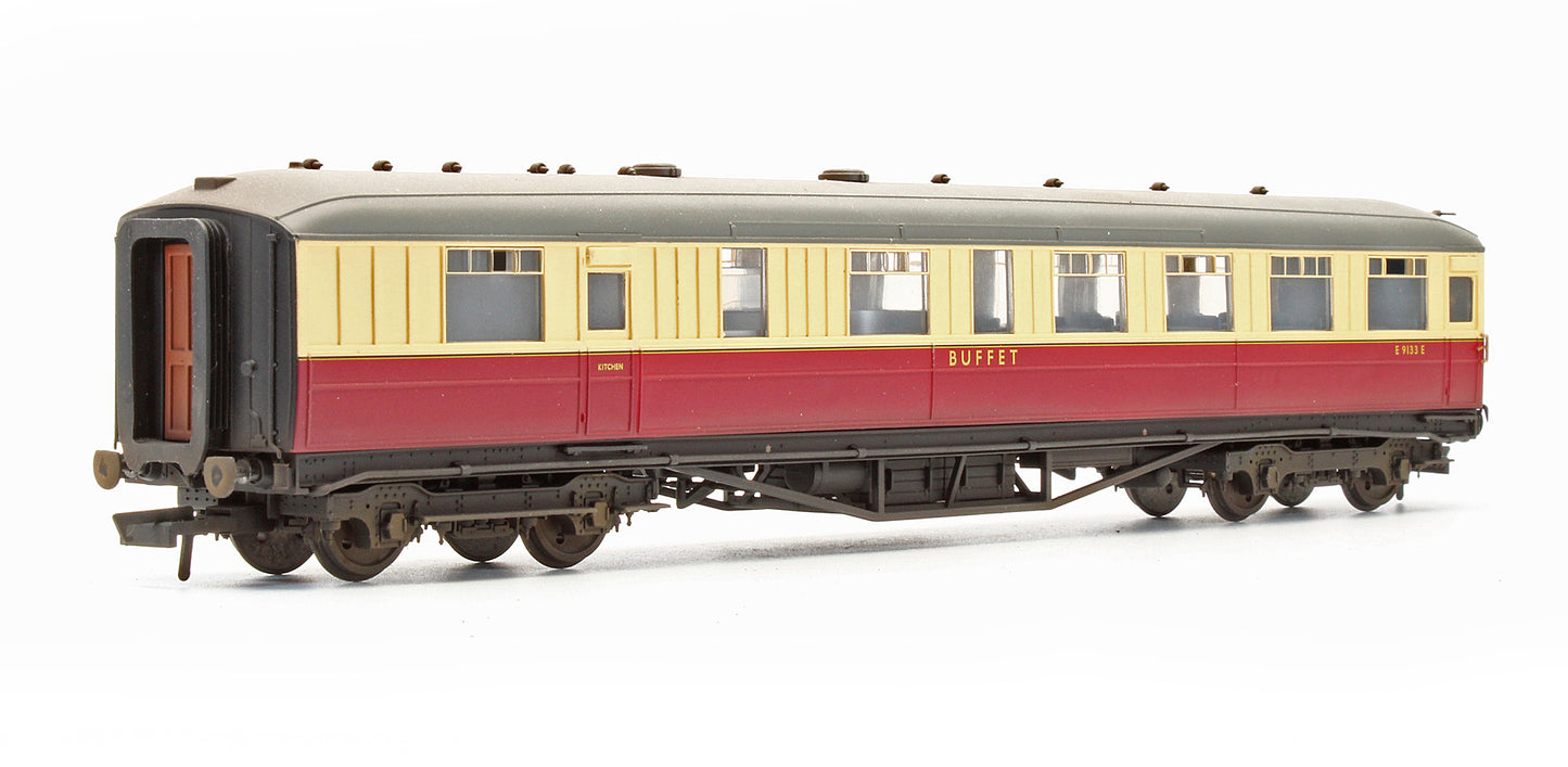 Pre-Owned BR Crimson & Cream Gresley Buffet Car 'E9133E' - Custom Weathered