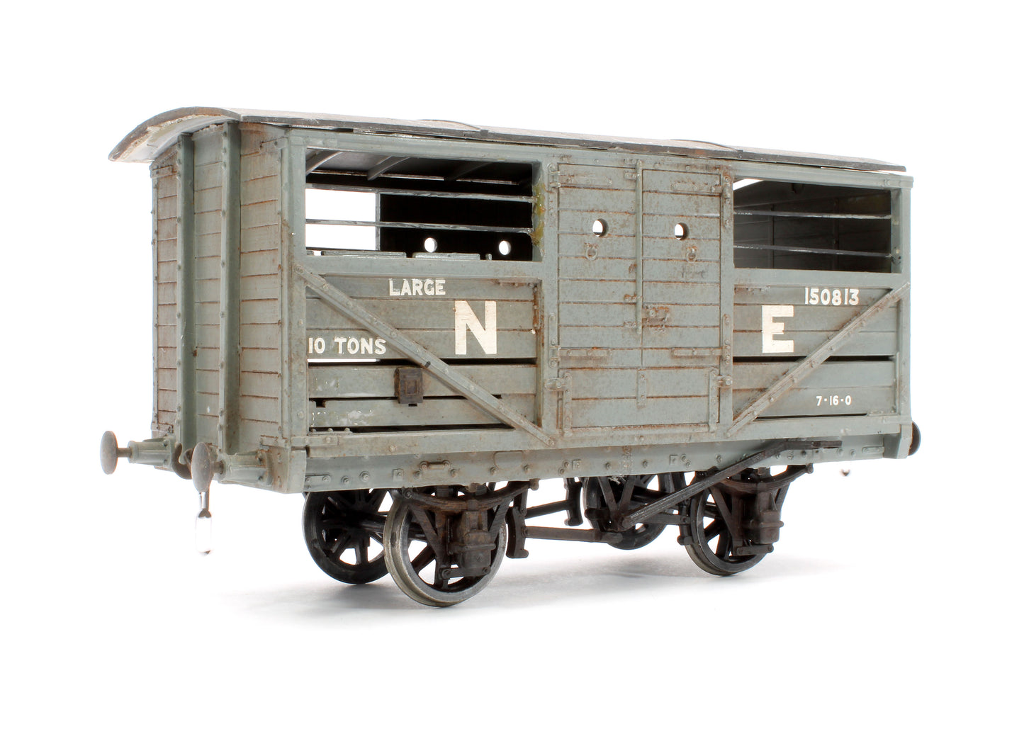 Pre-Owned NE 10T Grey Cattle Wagon No.150813 - Weathered (Unboxed)