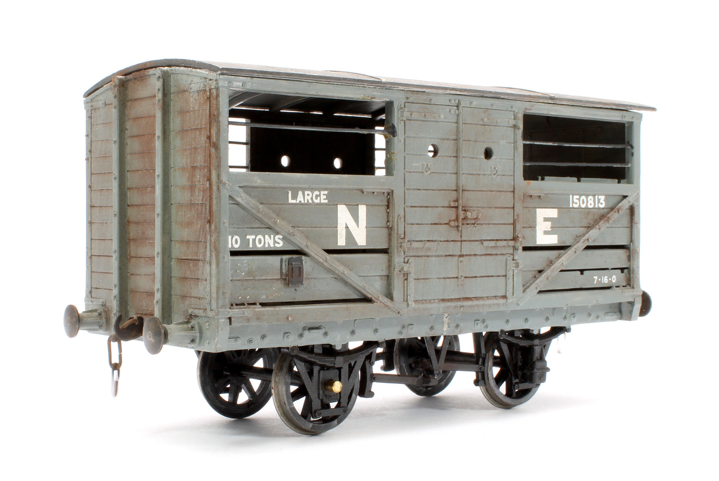 Pre-Owned NE 10T Grey Cattle Wagon No.150813 - Weathered (Unboxed)