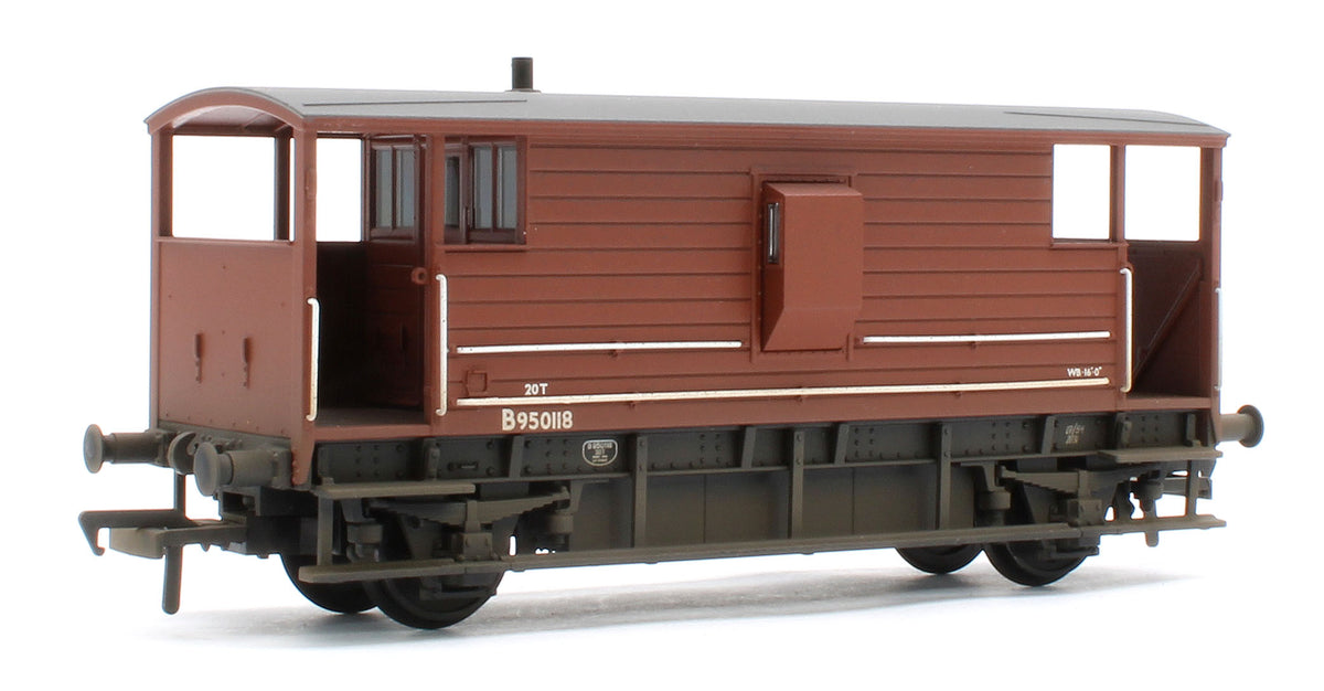 38-977 Pre-Owned LMS 20T Brake Van BR Bauxite (Early) No. B950118 - Weathered