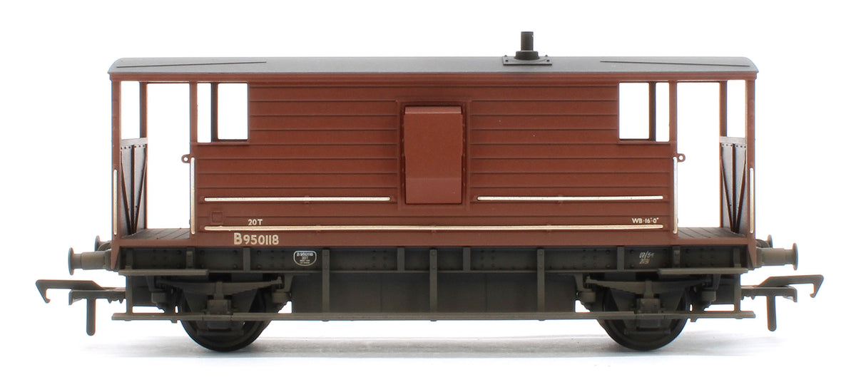 38-977 Pre-Owned LMS 20T Brake Van BR Bauxite (Early) No. B950118 - Weathered