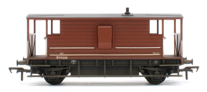 38-977 Pre-Owned LMS 20T Brake Van BR Bauxite (Early) No. B950118 - Weathered