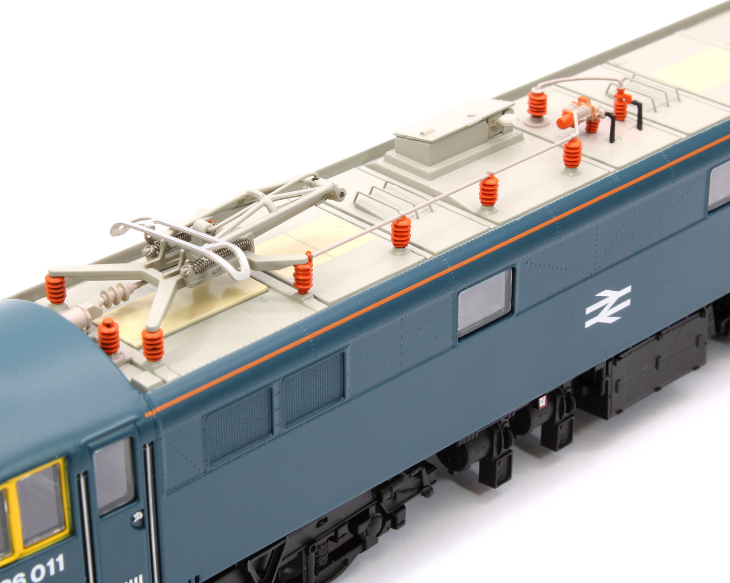 Class 86 BR Rail Blue 86011 with FYE, Orange Cantrail Warning Stripe (Faiveley Pantograph) (V3a) Electric Locomotive