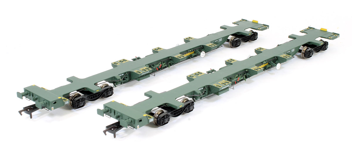 Pre-Owned FEA-B Spine Wagon Twin Pack OO Freightliner 640155 + 640156