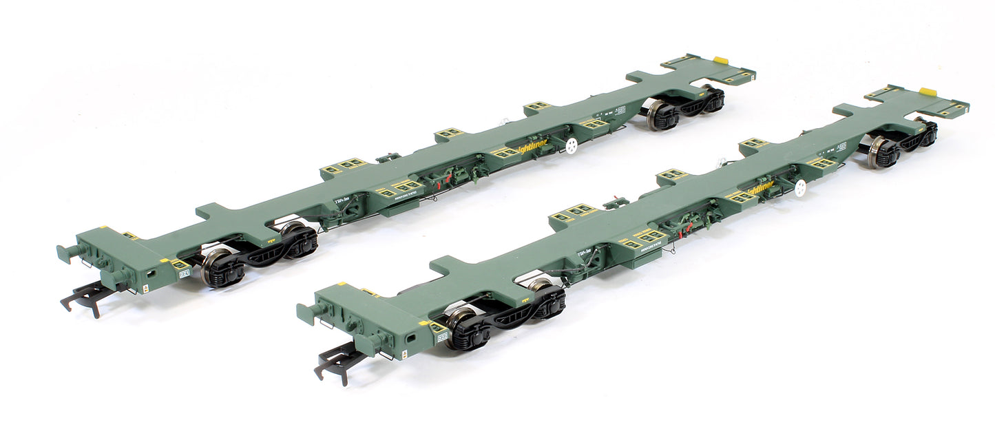 Pre-Owned 4F-044-005 FEA-B Spine Wagon Twin pack OO Freightliner 640221 + 640222