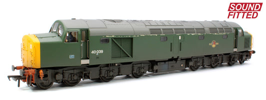 Pre-Owned Class 40 Disc Headcode 40039 BR Green (Full Yellow Ends) Diesel Locomotive - Weathered - DCC Sound