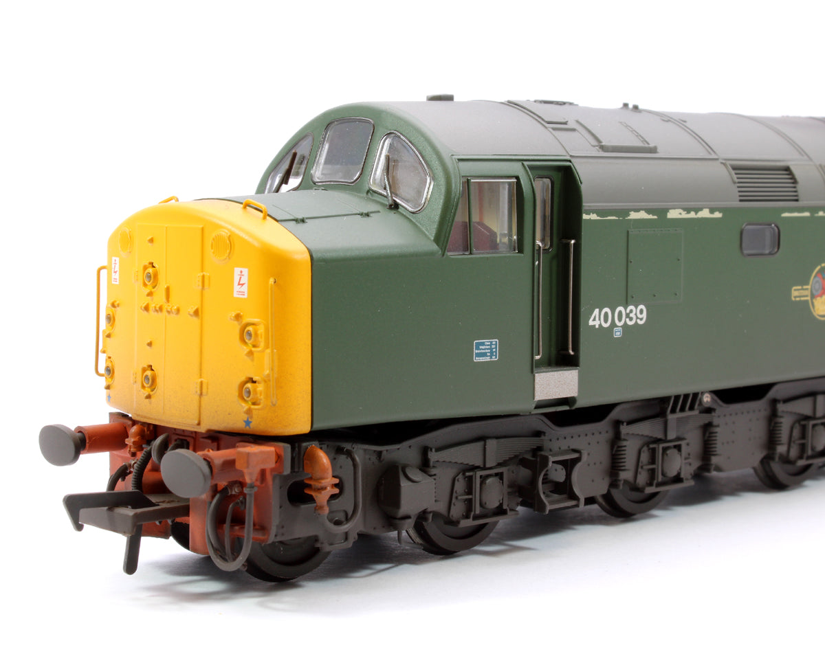 Class 40 Disc Headcode 40039 BR Green (Full Yellow Ends) Diesel Locomotive - Weathered