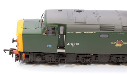 Class 40 Disc Headcode 40039 BR Green (Full Yellow Ends) Diesel Locomotive - Weathered