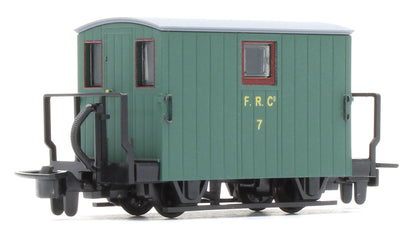 GR582A 4 Wheel Ffestiniog Railway Quarryman Brake Van, Double Balcony 1920s Green No.7