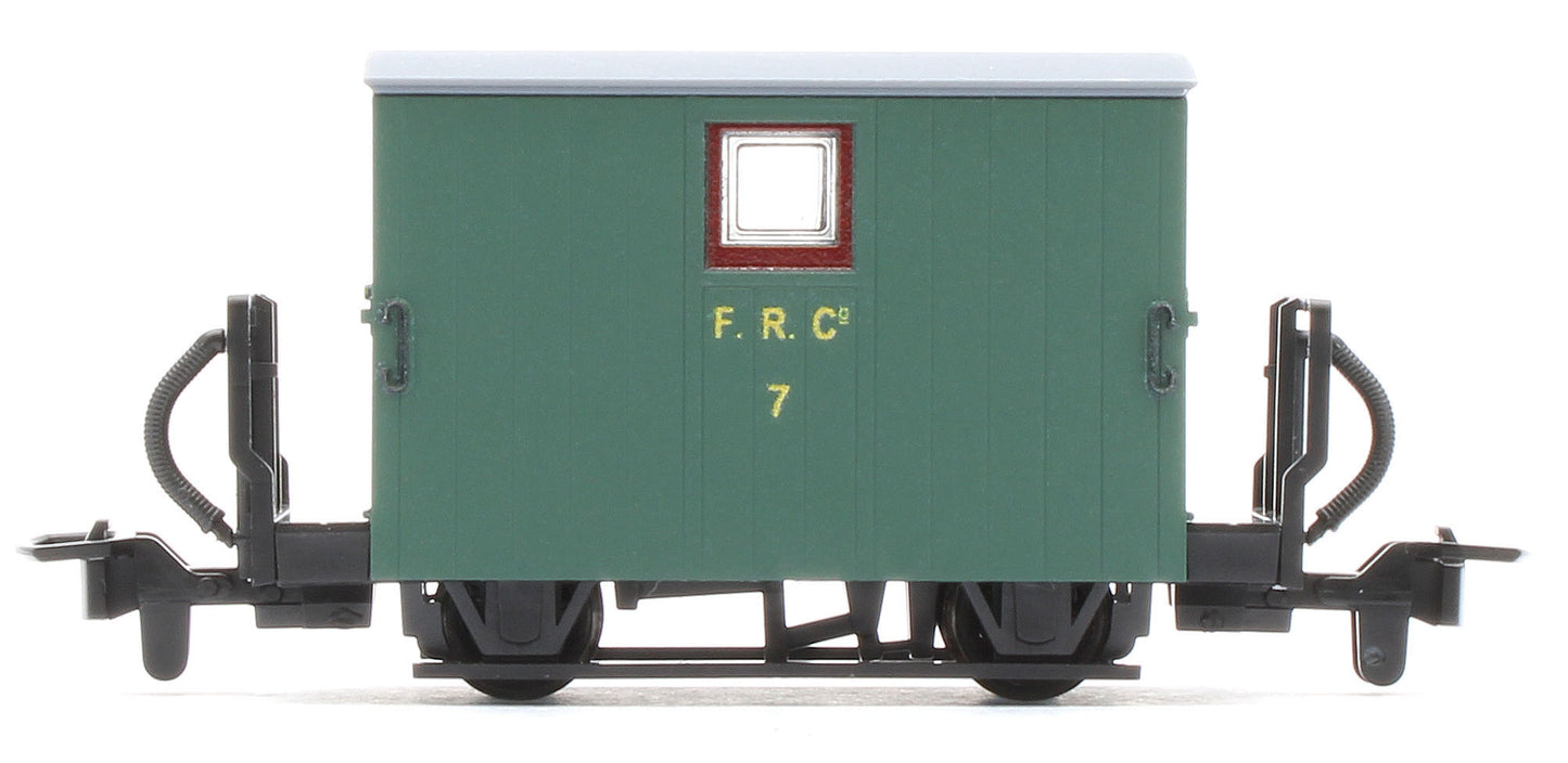 GR582A 4 Wheel Ffestiniog Railway Quarryman Brake Van, Double Balcony 1920s Green No.7
