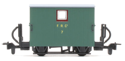 GR582A 4 Wheel Ffestiniog Railway Quarryman Brake Van, Double Balcony 1920s Green No.7