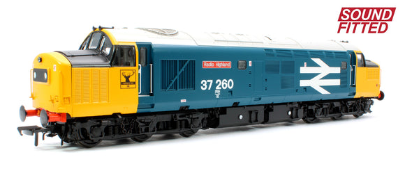 Class 37/0 Centre Headcode 37260 'Radio Highland' BR Blue (Large Logo) Diesel Locomotive - DCC Sound