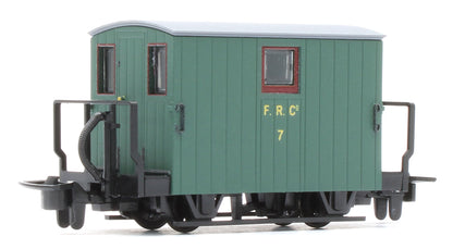 GR582A 4 Wheel Ffestiniog Railway Quarryman Brake Van, Double Balcony 1920s Green No.7