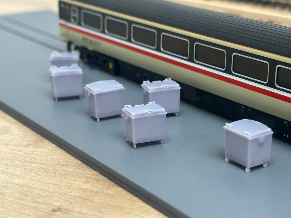 TT:120 Gauge Large Bins (Pack of 6) - Unpainted Model Kit