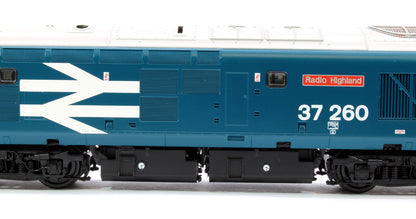 Class 37/0 Centre Headcode 37260 'Radio Highland' BR Blue (Large Logo) Diesel Locomotive