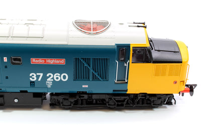 Class 37/0 Centre Headcode 37260 'Radio Highland' BR Blue (Large Logo) Diesel Locomotive