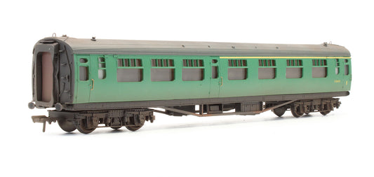 Pre-Owned BR Green (Yellow First Line) 63ft Bulleid Corridor Composite Coach 'S5810S' - Custom Weathered