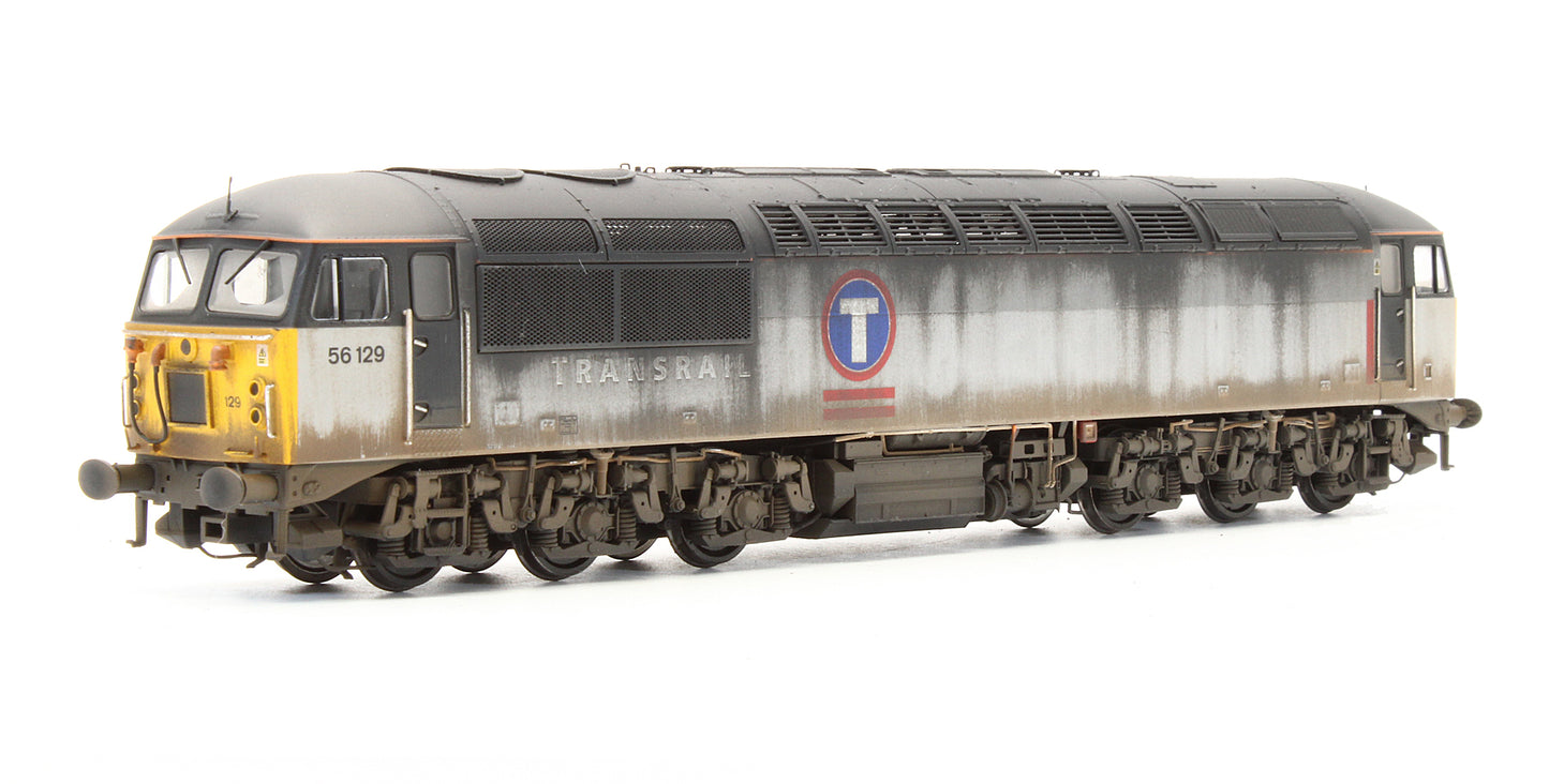 Bespoke Weathered Class 56 Triple Grey Transrail No.56129 Diesel Locomotive - Heavy Finish