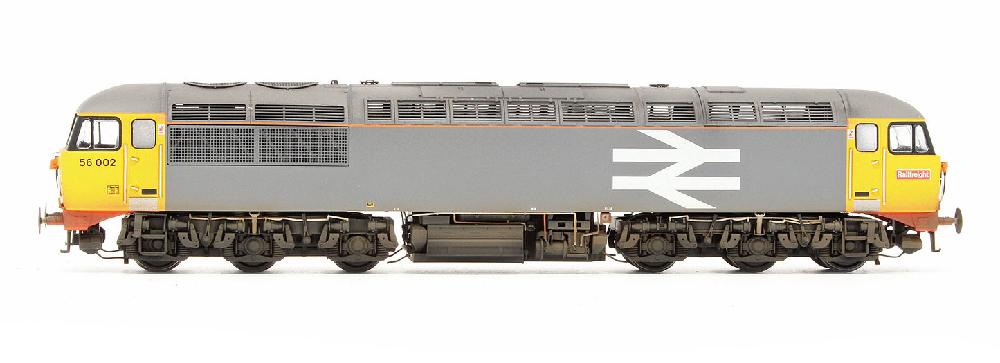Bespoke Weathered Class 56 BR Original Railfreight Grey No.56002 Diesel Locomotive - Light Finish
