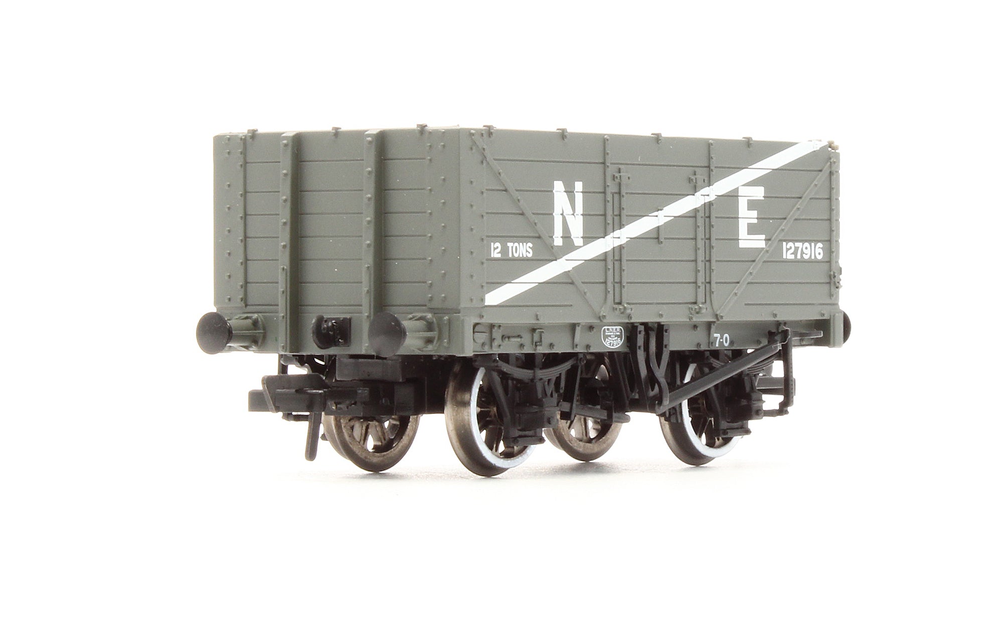 Bachmann Pre-Owned 7 Plank End Door Wagon NE Grey No.127916 – Rails