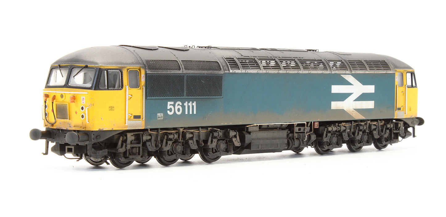 Bespoke Weathered Class 56 BR Blue No.56111 (Large Logo) Diesel Locomotive - Deluxe Weathered, DCC Sound