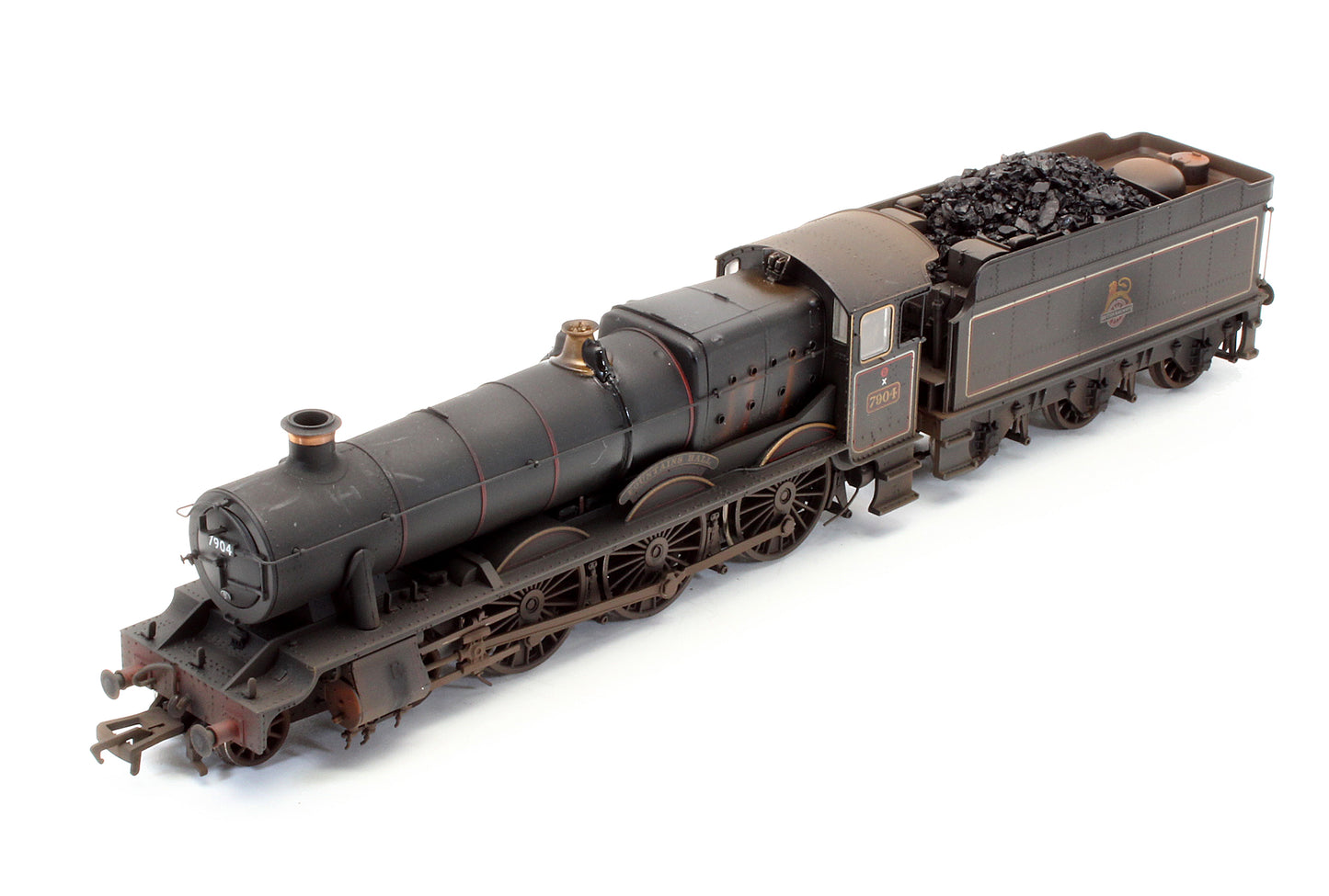 Pre-Owned Class Modified Hall Class 7904 BR Lined Black Early Emblem 'Fountains Hall' Steam Locomotive - Custom Weathered