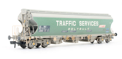 Pre-Owned Covered Bogie Hopper Wagon 'Traffic Services' (Weathered)