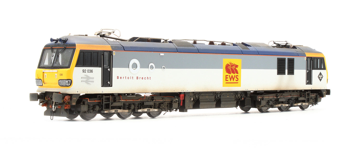 Pre-Owned Class 92 036 'Bertolt Brecht' Original EWS Livery Electric Locomotive (DCC Sound) - Custom Weathered