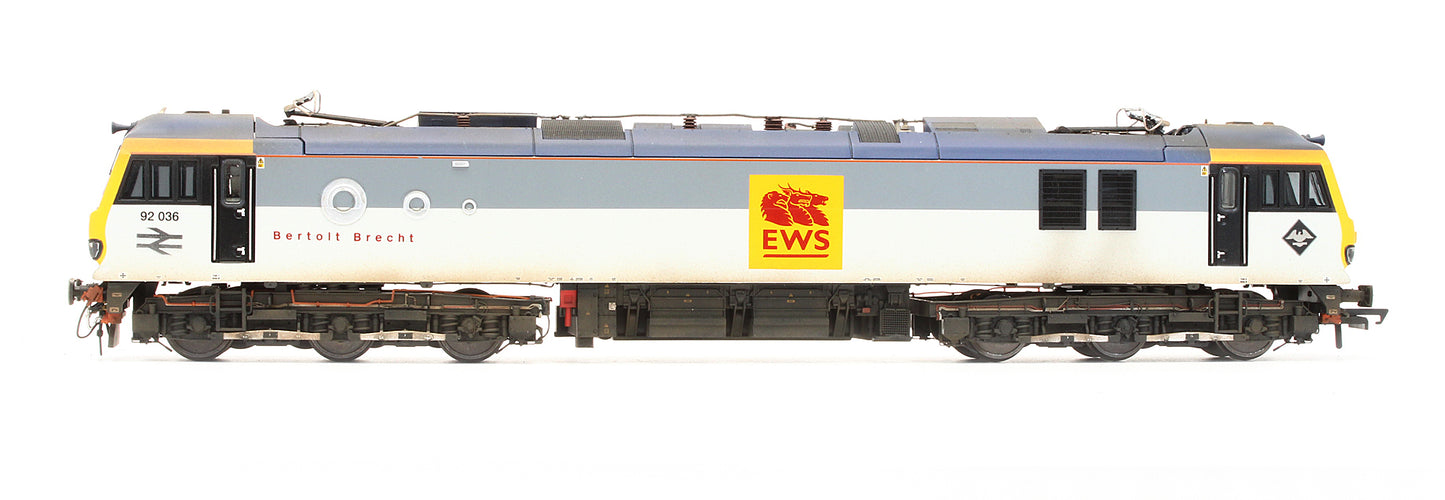 Pre-Owned Class 92 036 'Bertolt Brecht' Original EWS Livery Electric Locomotive (DCC Sound) - Custom Weathered