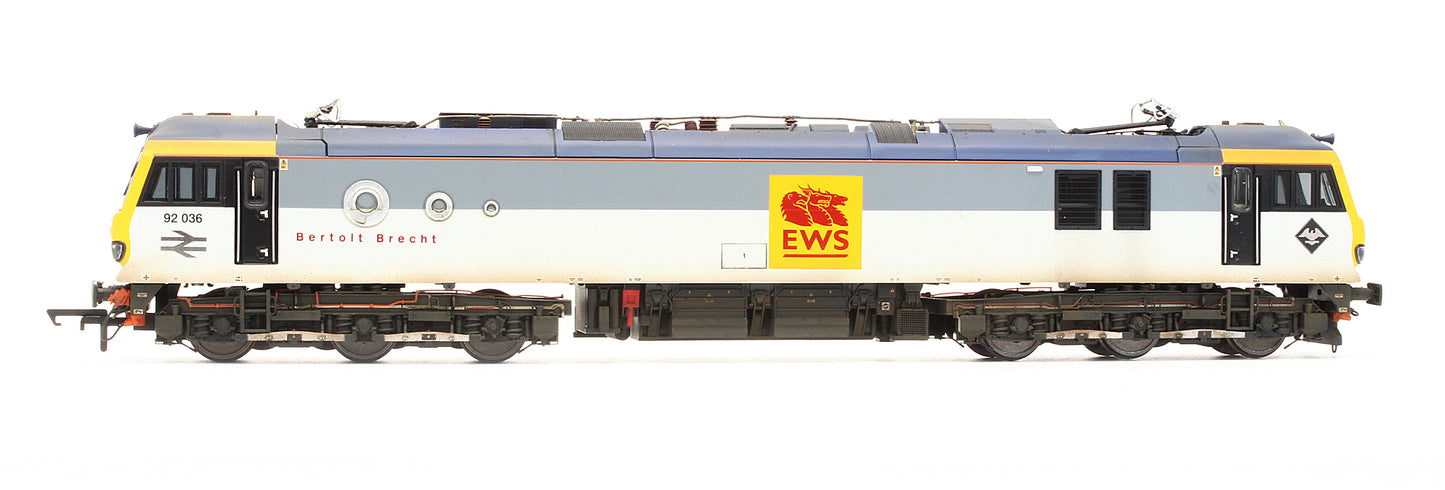 Pre-Owned Class 92 036 'Bertolt Brecht' Original EWS Livery Electric Locomotive (DCC Sound) - Custom Weathered
