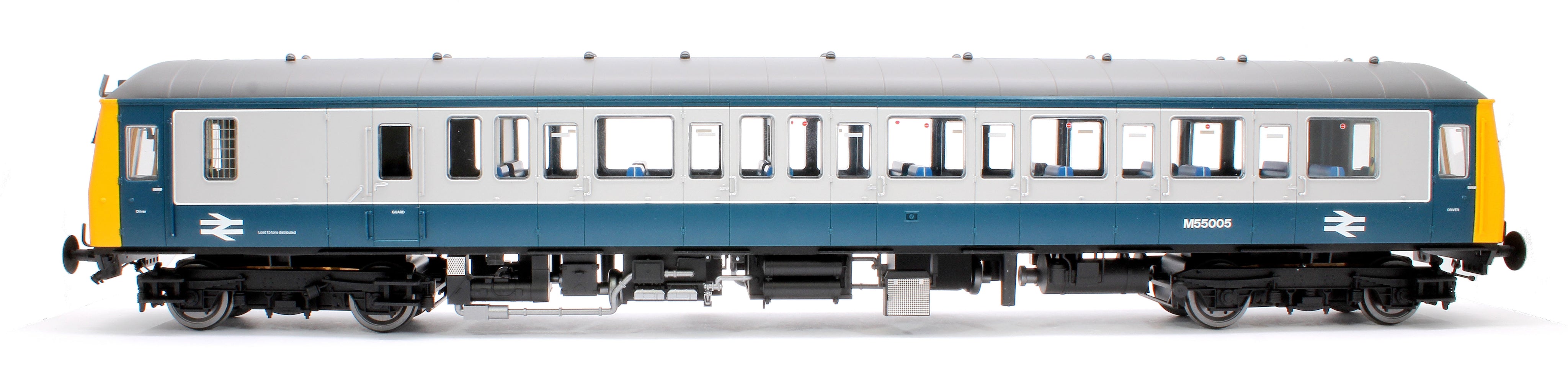 1227 Class 122 BR Blue (Yellow Ends) Single Car DMU TDB975227 - Weathered main image 1