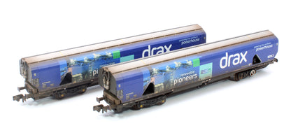 Custom Weathered Drax Power IIA-D Biomass Hopper Twin Pack (Renewable Pioneers Drax Livery) - Pack B