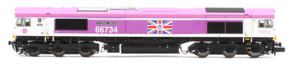 2D-066-006 Class 66 66734 Jubilee Pink "Platinum Jubilee" Diesel Locomotive